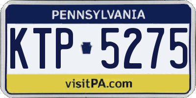 PA license plate KTP5275