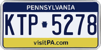 PA license plate KTP5278