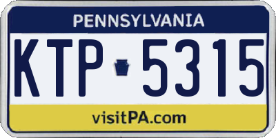 PA license plate KTP5315