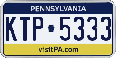 PA license plate KTP5333