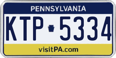 PA license plate KTP5334