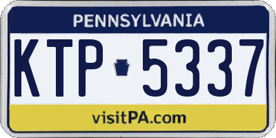 PA license plate KTP5337