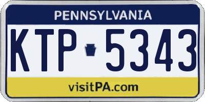 PA license plate KTP5343
