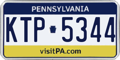 PA license plate KTP5344