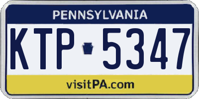 PA license plate KTP5347