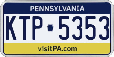 PA license plate KTP5353