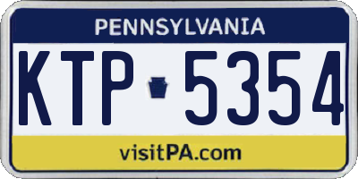 PA license plate KTP5354