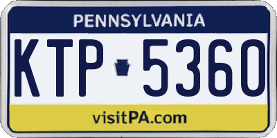 PA license plate KTP5360