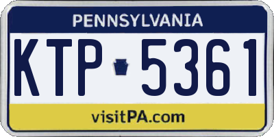 PA license plate KTP5361