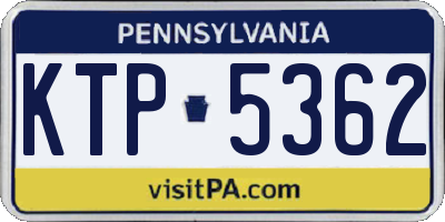PA license plate KTP5362
