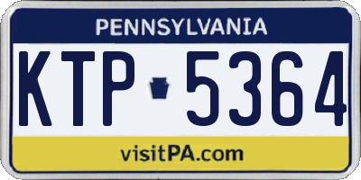 PA license plate KTP5364