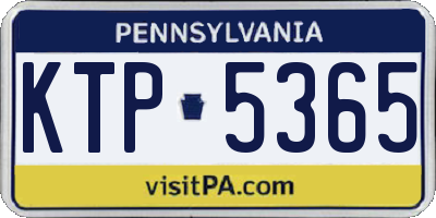 PA license plate KTP5365