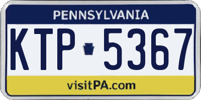 PA license plate KTP5367