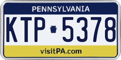PA license plate KTP5378