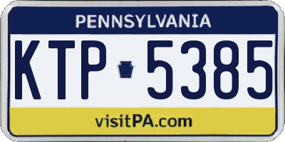 PA license plate KTP5385