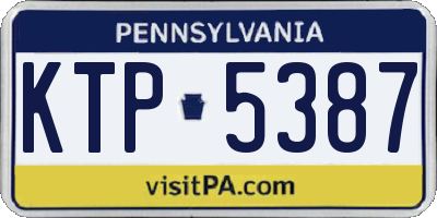 PA license plate KTP5387