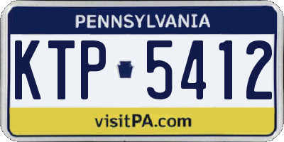 PA license plate KTP5412