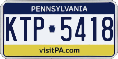 PA license plate KTP5418