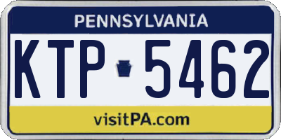 PA license plate KTP5462