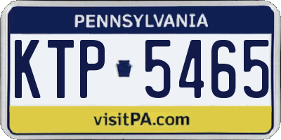PA license plate KTP5465