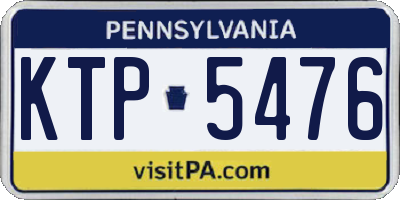 PA license plate KTP5476