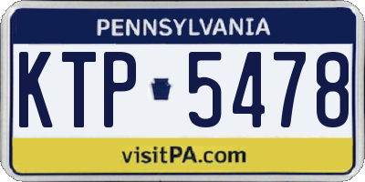 PA license plate KTP5478