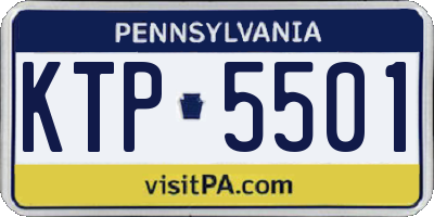 PA license plate KTP5501
