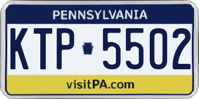 PA license plate KTP5502