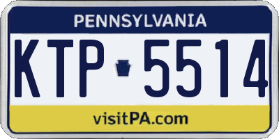 PA license plate KTP5514