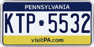 PA license plate KTP5532