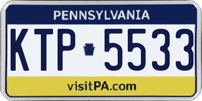 PA license plate KTP5533