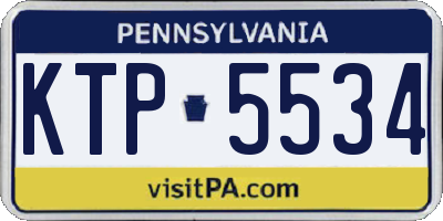 PA license plate KTP5534