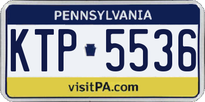 PA license plate KTP5536