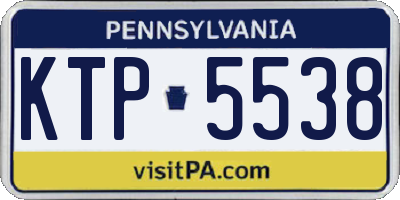 PA license plate KTP5538