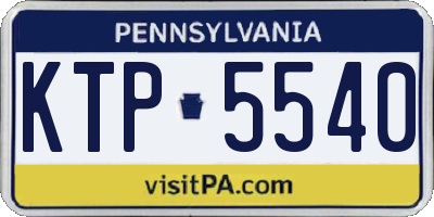 PA license plate KTP5540