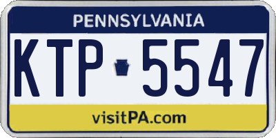 PA license plate KTP5547