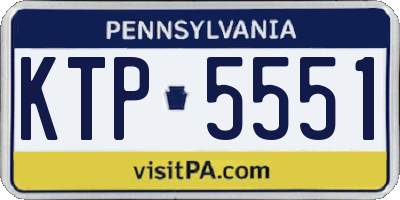 PA license plate KTP5551