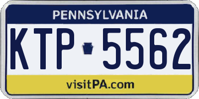 PA license plate KTP5562