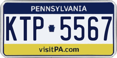 PA license plate KTP5567