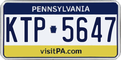 PA license plate KTP5647