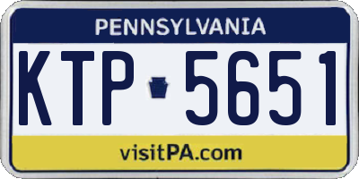 PA license plate KTP5651