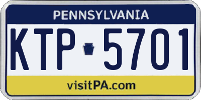 PA license plate KTP5701
