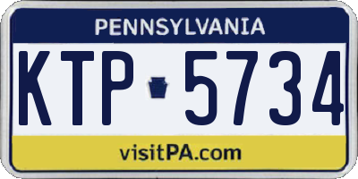 PA license plate KTP5734