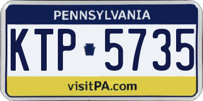 PA license plate KTP5735