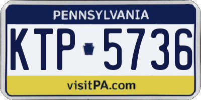 PA license plate KTP5736