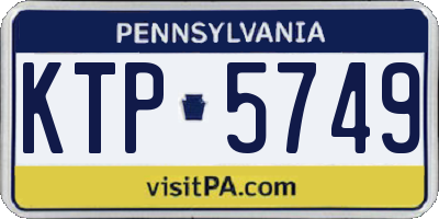 PA license plate KTP5749