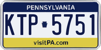 PA license plate KTP5751