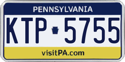 PA license plate KTP5755