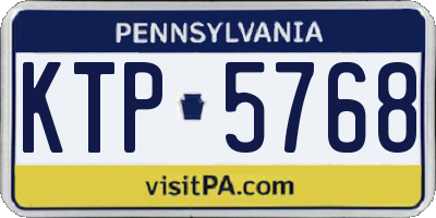 PA license plate KTP5768