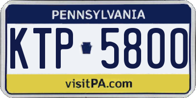 PA license plate KTP5800